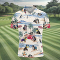Tropical Bernese Mountain Dog Beach Hawaiian Golf Polo Shirt, Printed Golf Shirts, Golf Apparel For Men
