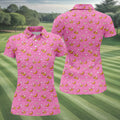 Banana And Donut Dirty Humor Pink Golf Shirt, Fun Women's Golf Shirts, Valentines Golf Gift, Ladies Golf Polos