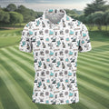 White Desert Golf Pattern Golf Polo Shirt, Golf Polo Shirts For Men, Hawaiian Golf Shirt