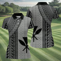 Polynesian Tribal Pattern Vintage Golf Shirt, Hawaiian Golf Shirt, Golf Shirt For Women
