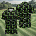 Three Leaf Clover Golf And Beer St Patrick's Day Black Golf Shirt, Fun Golf Shirts For Men, Polo Shirts For Men