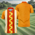 Hot Dog Suit Golf Shirt, Humorous Food Lover Pattern, Golf Shirt For Men