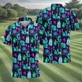 Haunted Ghost Halloween Hawaiian Golf Shirt, Mens Golf Shirts, Golf Polo Shirts For Men