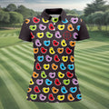 Black Colorful Birdie Hunting Golf Polo Shirt, Women's Golf Polo, Ladies Golf Top