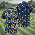Awareness Understanding Acceptance Autism Puzzle Navy Men's Polo Shirt, Autism Awareness Shirt, Golf Shirts For Men