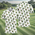 St Patrick's Day Leprechaun Golf And Beer Golf Pose Shamrock Golf Shirt, Golf Shirts For Men