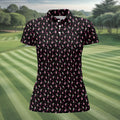 Skeleton Middle Finger Breast Cancer Polo Shirt, Women’s Golf Apparel, Ladies Golf Top