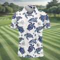 Sea Turtle, Starfish, Seashells and Coral Reef Art Hawaiian Golf Polo, Golf Tops For Men, Golfing Apparel