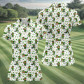 Funny Leprechaun Golf And Beer Green Shamrocks St Patrick's Day Golf Shirt, Women's Golf Shirts, Ladies Golf Polos