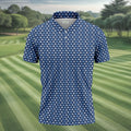 Blue Funny Middle Finger Golf Pattern Polo Shirt, Golf Polo Shirts For Men, Mens Golf Apparel