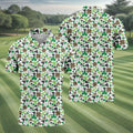 Leopard Pattern St Patrick's Day Shamrock Golf Shirt, Fun Golf Shirts For Men, Polo Shirts For Men