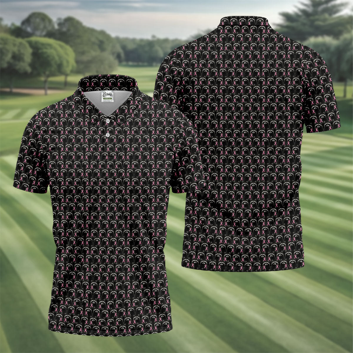 Funny Raccoon Middle Finger Breast Cancer Polo Shirt, Mens Golf Shirts, Mens Polo Shirts