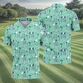 Astronaut Golfing Space Themed Tropical Golf Shirt, Golf Tops For Men, Golf Shirts For Men