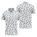 White Funny Skeleton Adult Position Golf Shirt, Halloween Gift Idea, Fun Golf Shirts For Men, Polo For Men