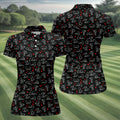 Naughty Position Stick Figure Couple Black Golf Shirt, Golfer Valentines Gift, Fun Women's Golf Shirts, Ladies Golf Shirts