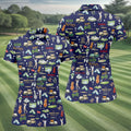 Born To Play Golf Let's Par Tee Blue Golf Shirt, Fun Women's Golf Shirts, Ladies Golf Shirts, Golfing Apparel