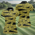 Funny Bad Driver Caution Tape Golf Polo Shirt, Golf Shirts For Women, Performance Golf Shirt