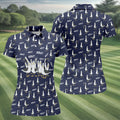 Funny Seagull Halloween Golf Shirt, Cartoon Bird Pattern, Women's Golf Apparel, Printed Golf Shirt