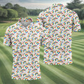 Autism Awareness Rainbow Pattern Colorful Handprints White Golf Shirt, Polo Shirts For Men