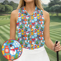 Festive Christmas Blue Golf Shirt, Christmas Golf Shirt, Ladies Golf Shirts, Golf Gifts For Women, Golfing Apparel