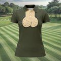 Olive Green Funny Dickhead Faux Chest Golf Shirt, Golf Tops For Women, Women’s Golf Apparel