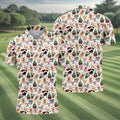 Christmas Sweets Pattern Golf Tops For Men, Cartoon Print Polo Shirts For Men, Christmas Golf Shirt, Golfing Apparel