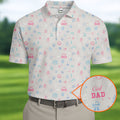 Dad Daughter Doodle Pattern Cute Golf Shirt, Father's Day Golf Shirt, Golf Gift For Dad