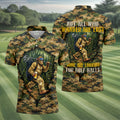 Camo Bigfoot Golfer Drinking Beer Polo Shirt, Mens Golf Shirts, Golf Apparel For Men