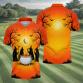 Witch Cauldron Halloween Golf Polo Shirt, Halloween Shirts For Men, Mens Golf Polo