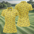 Cute Yellow Rubber Duck Pattern Golf Shirt, Hawaiian Golf Shirt, Golf Tops For Women, Printed Golf Shirt