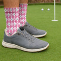 Breast Cancer Pink Argyle Pattern Golf Socks, Christmas Golf Gift, Gifts For Golf Lovers, Golfing Apparel