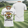 Skeleton Holding Taco And Margarita Hawaiian Golf Polo, Golf Tops For Men, Golfing Apparel