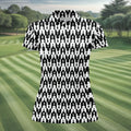 Chess Board Pattern Hawaiian Golf Shirt, Chess Lover Gift Women's Golf Tops, Ladies Golf Shirts