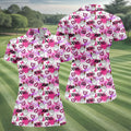 Chocolate Fingers Adult Humor XOXO Pink Splatter Fun Women's Golf Shirts, Valentines Golf Gift, Women's Golf Tops
