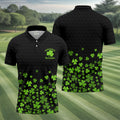 Shenanigans Coordinator Golf Ball Pattern St Patrick Day Black Golf Shirt, Golf Tops For Men, Golf Shirts For Men