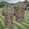 Vintage Pumpkin Skull Halloween Golf Shirt, Golf Shirts For Men, Golf Apparel For Men