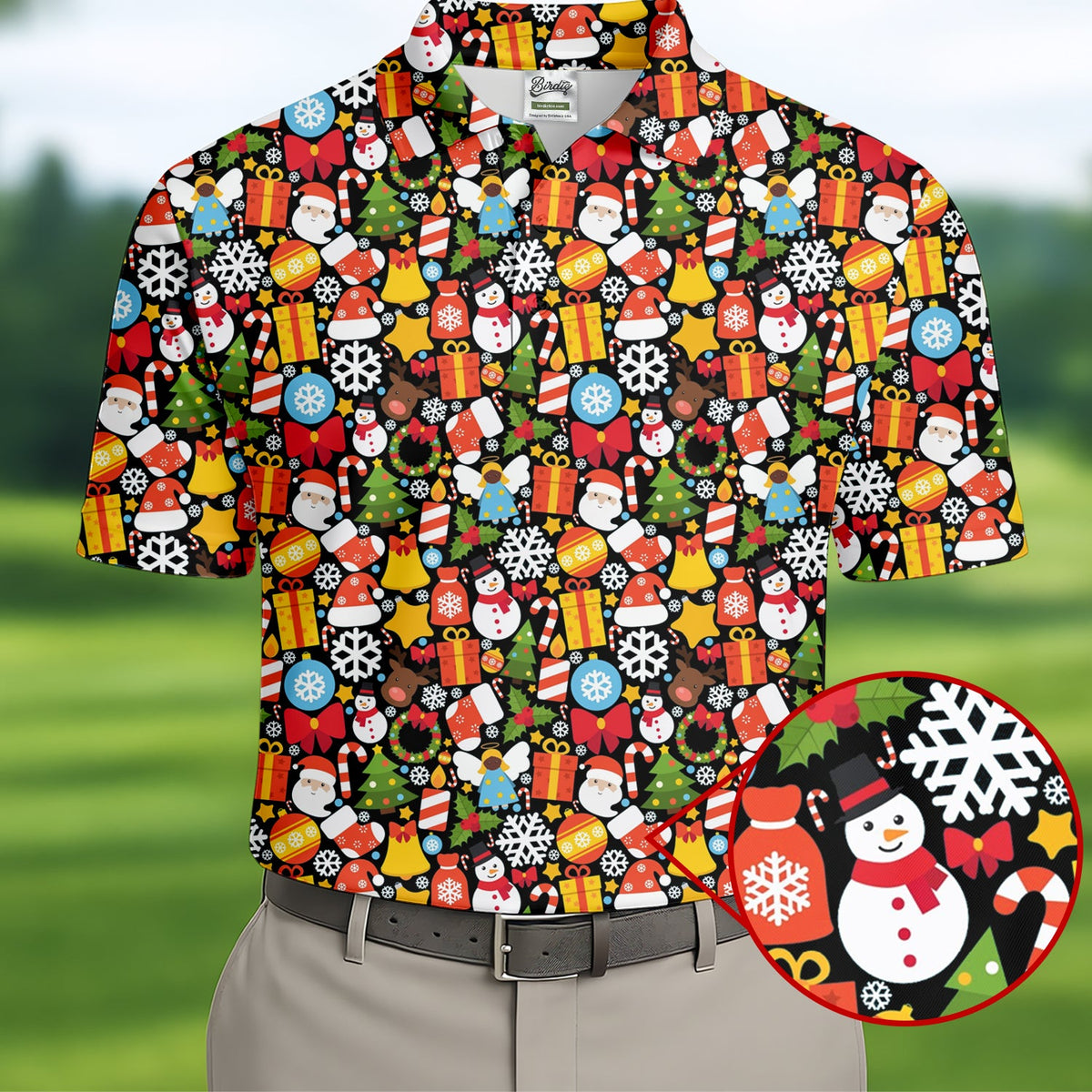 Festive Christmas Golf Tops For Men, Christmas Golf Shirt, Polo Shirts For Men, Golf Gift For Men