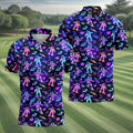 Neon Astronaut Skateboarding Galaxy Polo Shirt, Mens Golf Shirts, Golf Polo Shirts For Men, Printed Golf Shirts