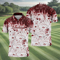 I'm Fine Bloody Splatter Halloween Golf Polo Shirt for Men, Mens Golf Shirts, Golf Apparel For Men