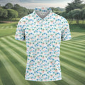 Watercolor Palm Tree Hawaiian Golf Shirt, Summer Vibe Men's Golf Shirt, Polo Shirts For Men