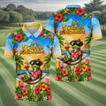 Frog Hammock 5 Oclock Somewhere Tropical Golf Shirt, Golf Shirts For Men, Mens Golf Apparel
