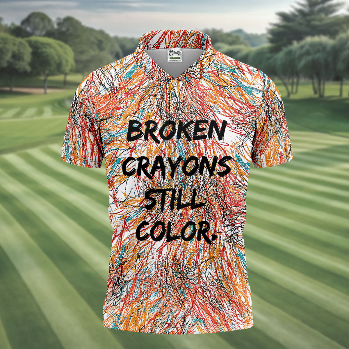 Broken Crayons Still Color Mental Health Awareness Golf Polo Shirt, Mens Golf Polo, Printed Golf Shirts