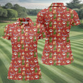 Tropical Santa Summer Christmas Pattern Polo Shirt, Womens Golf Polo, Christmas Shirt