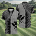 Polynesian Tribal Pattern Vintage Golf Shirt, Hawaiian Golf Shirt, Polo Shirts For Men