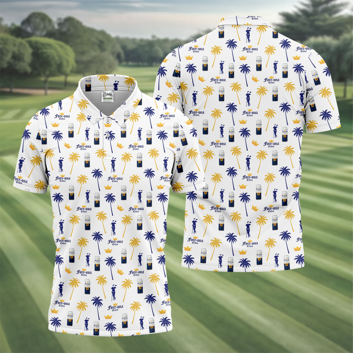 Fore-ona Extra Find Your Fairway Golfer Drinking Men's Funny Golf Shirts, Golf Shirts For Men