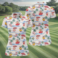 Cute Pig Beach Adventure Hawaiian Golf Polo, Golf Tops For Women, Golfing Apparel