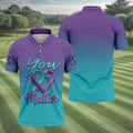 You Matter Suicide Prevention Ribbon Heart Polo Shirts For Men, Golf Apparel For Men