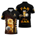 Par Then Bar Golf And Beer Custom Funny Golf Polo Shirt, Dad Golf Gifts