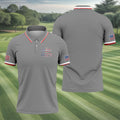 Gray First Dad Now Grandpa Golf Polo Shirt, Mens Golf Polo, Printed Golf Shirts