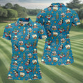 Tattoo Blue Sailor Tattoo Flash Pattern Hawaiian Golf Shirt, Women's Golf Tops, Ladies Golf Shirts